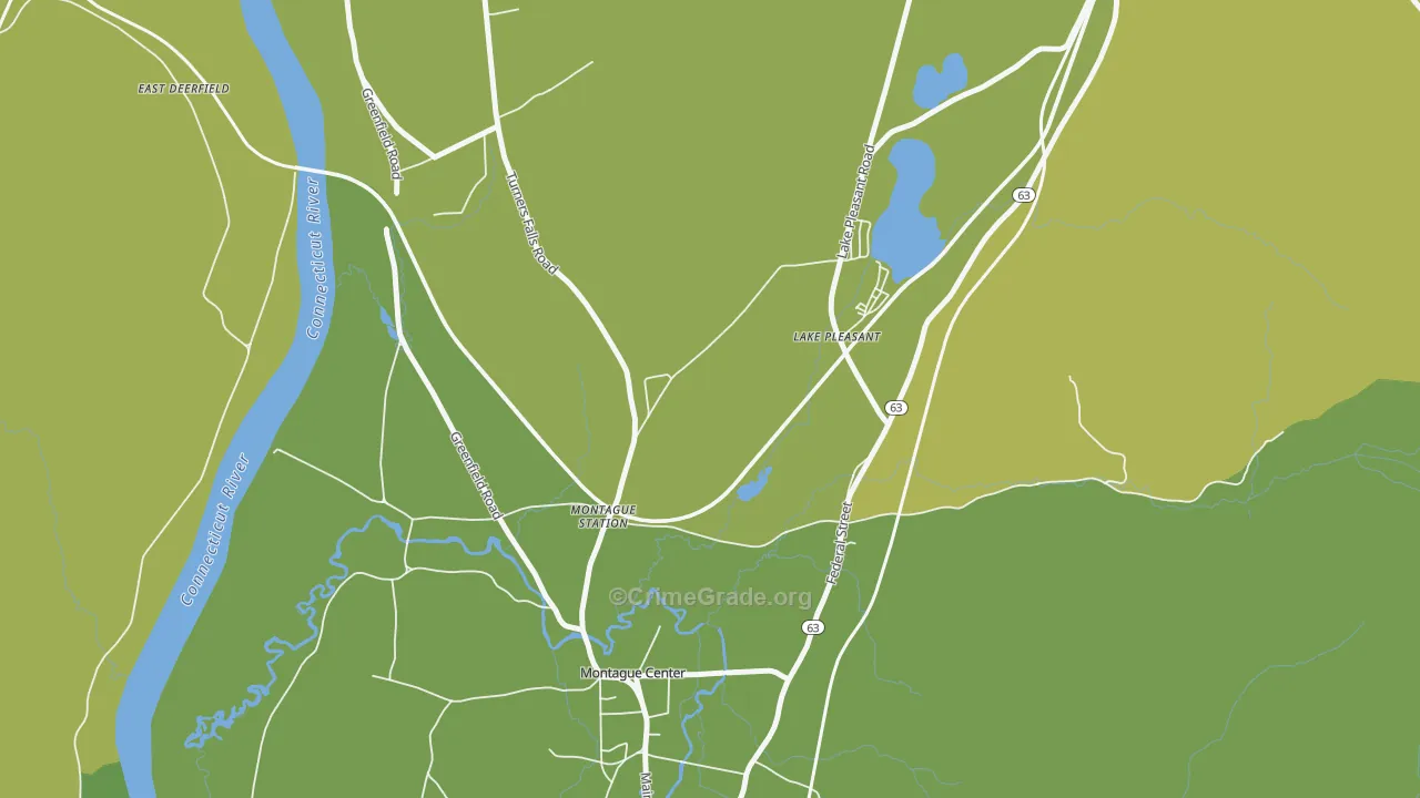 Lake Pleasant, MA Map of Vehicle Theft Rates