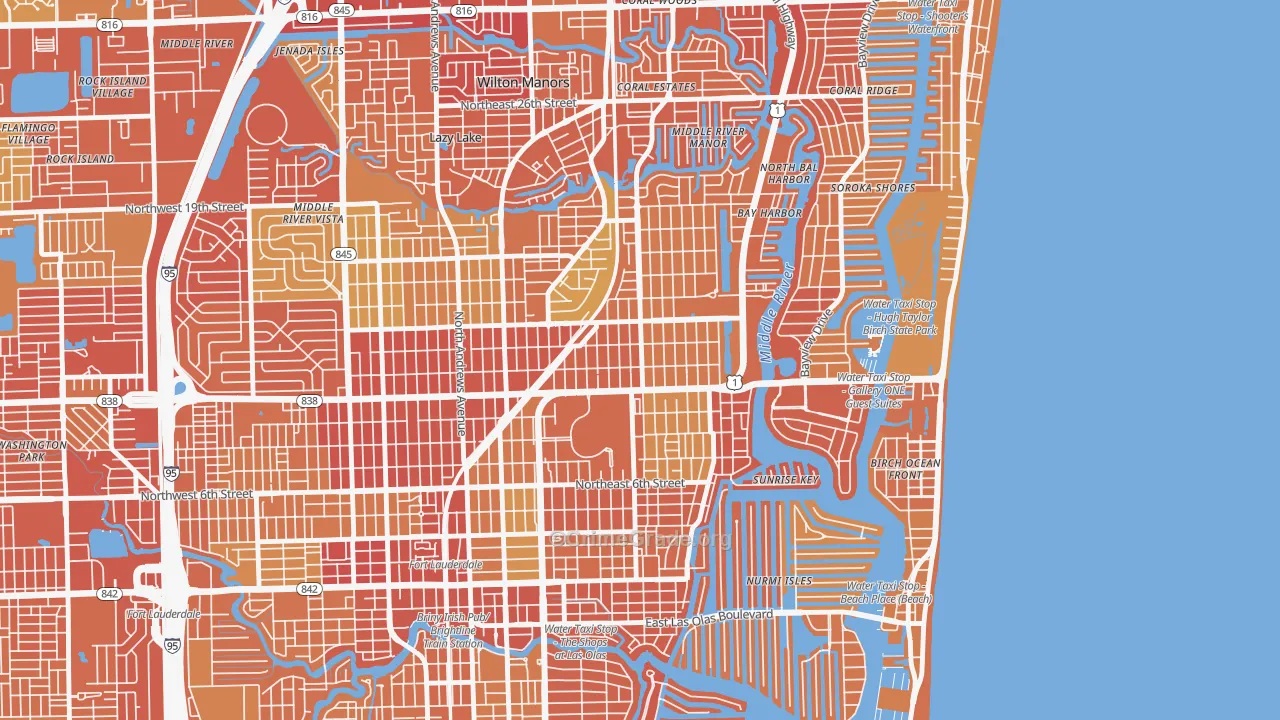 Lake Ridge, Fort Lauderdale, FL Map of Vehicle Theft Rates
