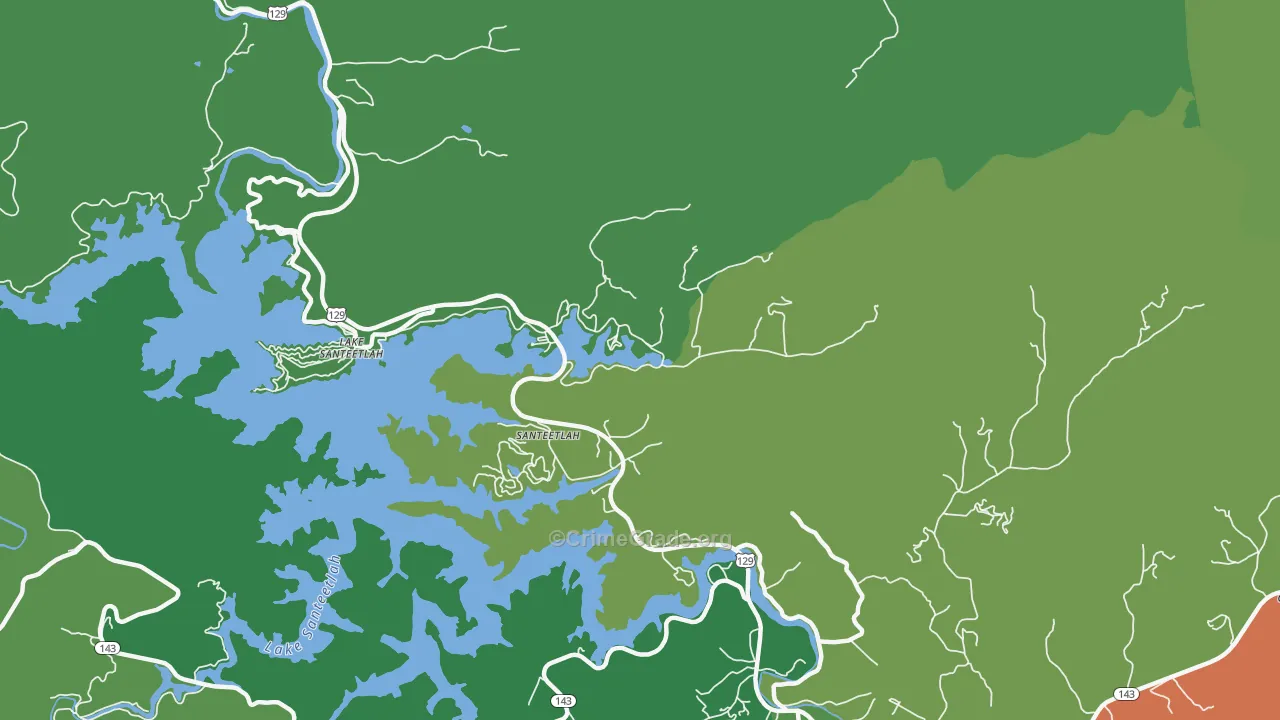 Lake Santeetlah, NC Map of Vehicle Theft Rates