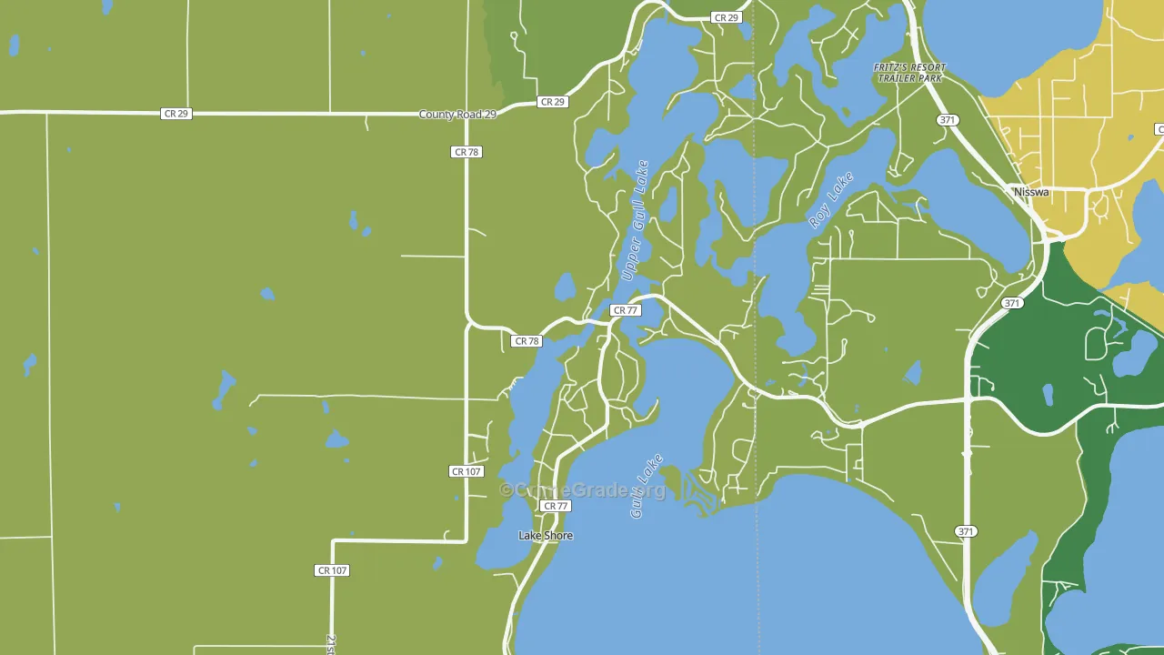 Lake Shore, MN Map of Vehicle Theft Rates