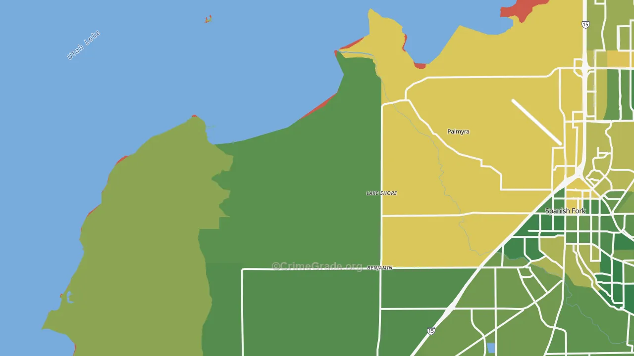 Lake Shore, UT Map of Vehicle Theft Rates