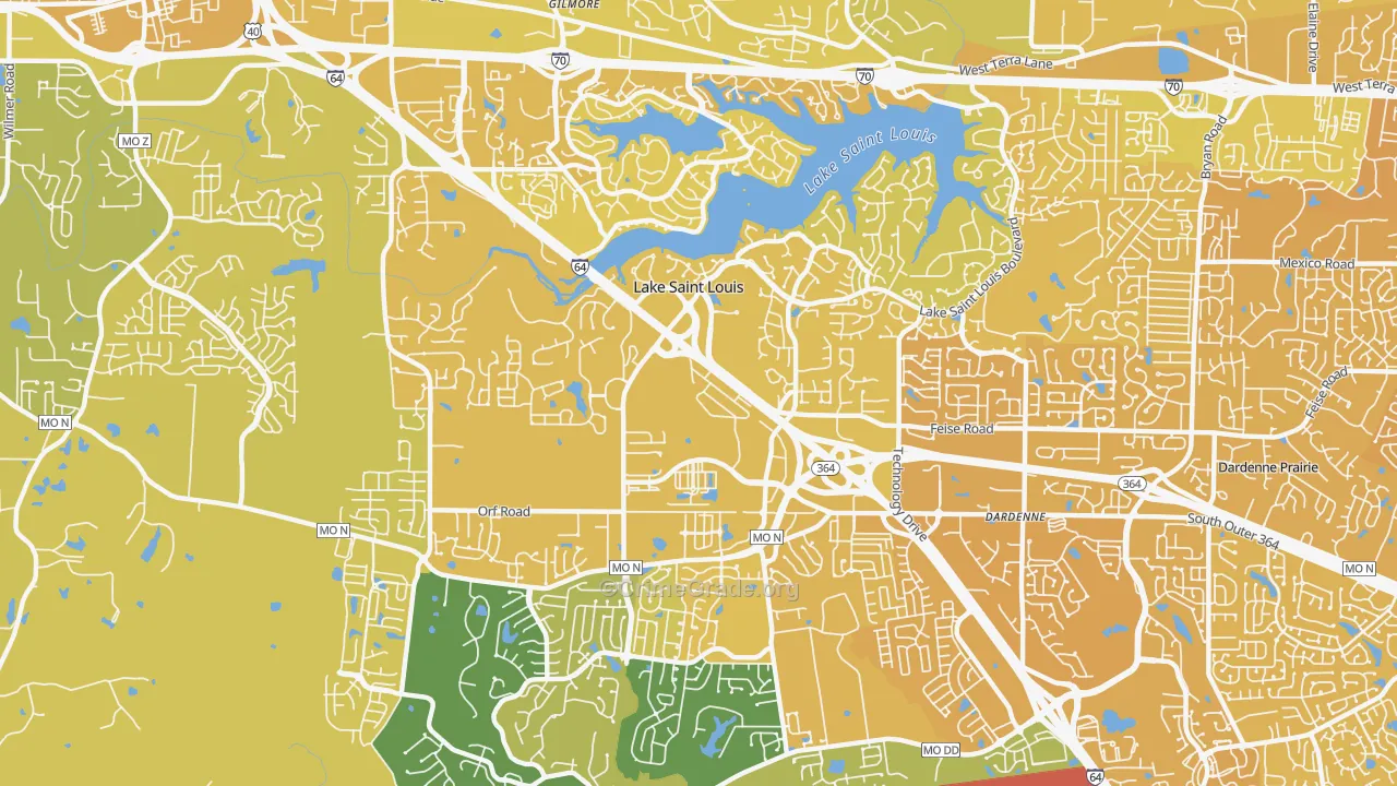 Lake St. Louis, MO Map of Vehicle Theft Rates