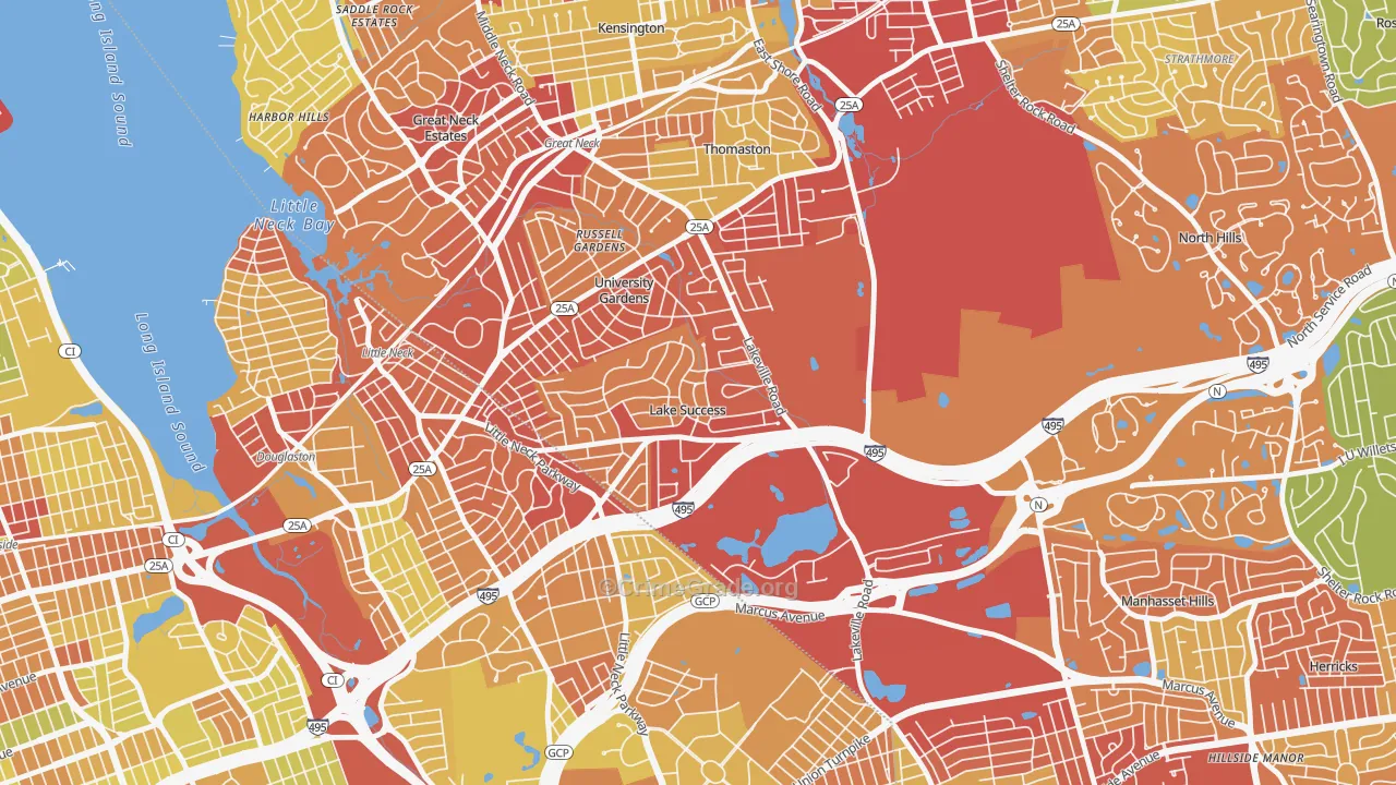 Lake Success, NY Map of Vehicle Theft Rates