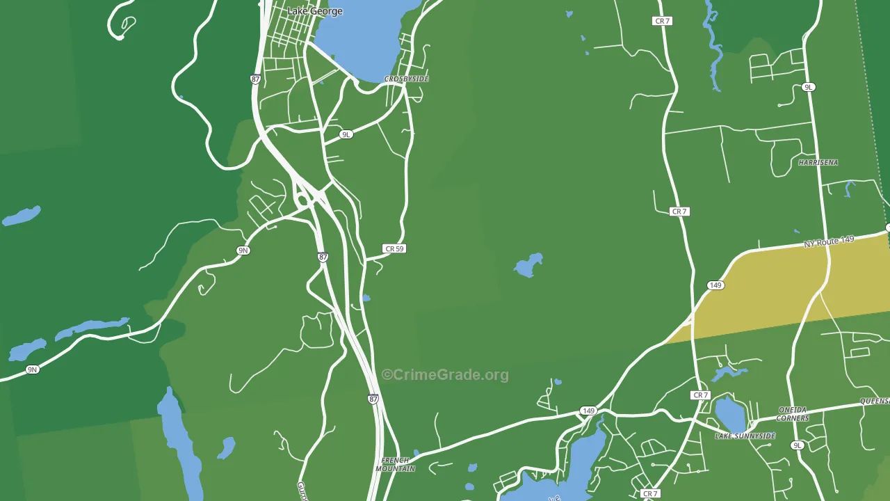 Lake Sunnyside, NY Map of Vehicle Theft Rates