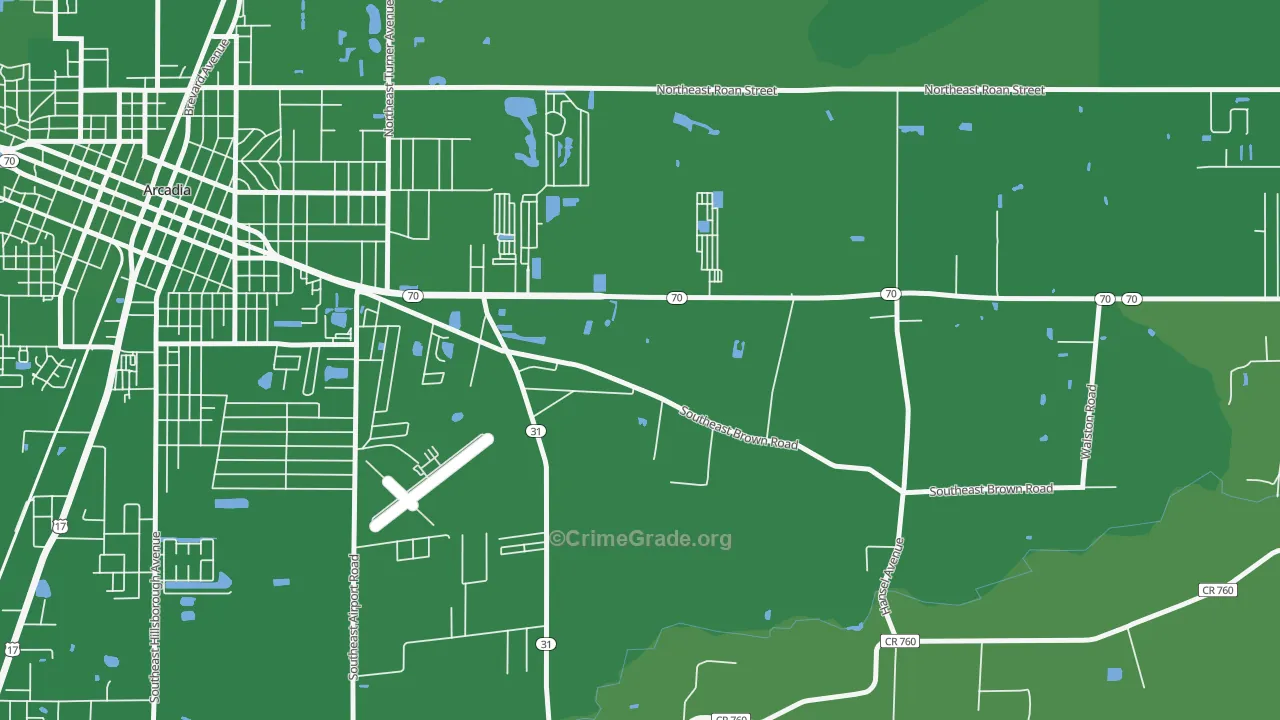 Lake Suzy, FL Map of Vehicle Theft Rates