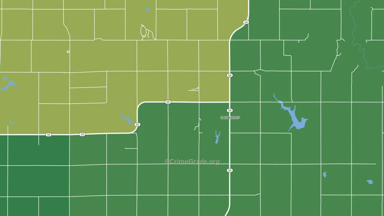 Lake Valley, OK Map of Vehicle Theft Rates