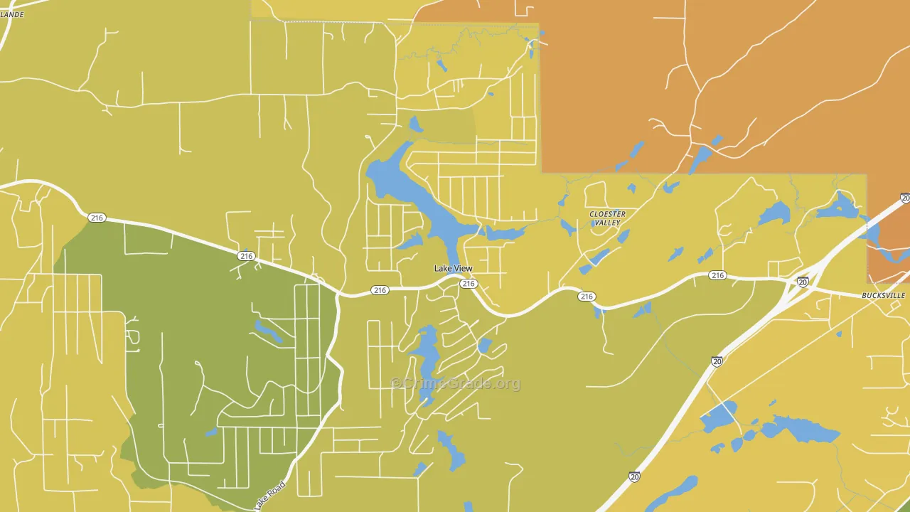 Lake View, AL Map of Vehicle Theft Rates