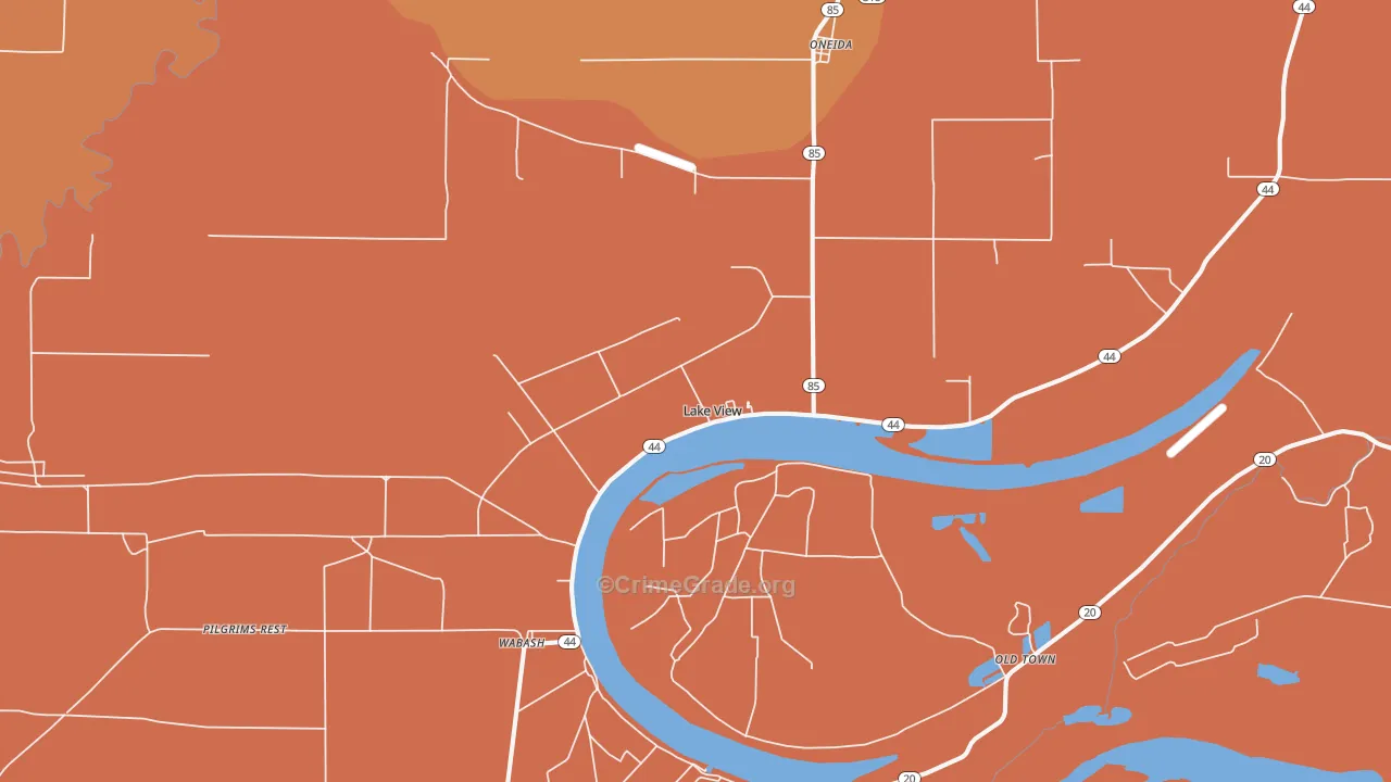 Lake View, AR Map of Vehicle Theft Rates