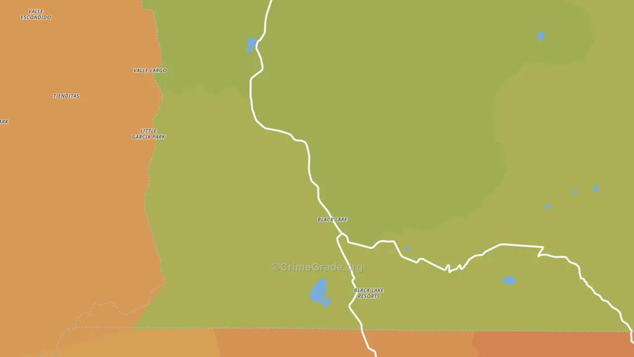 Lake View Pines, NM Map of Vehicle Theft Rates