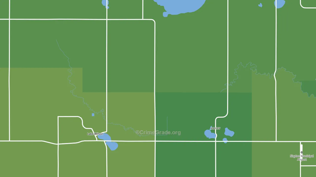 Lake Wilson, MN Map of Vehicle Theft Rates