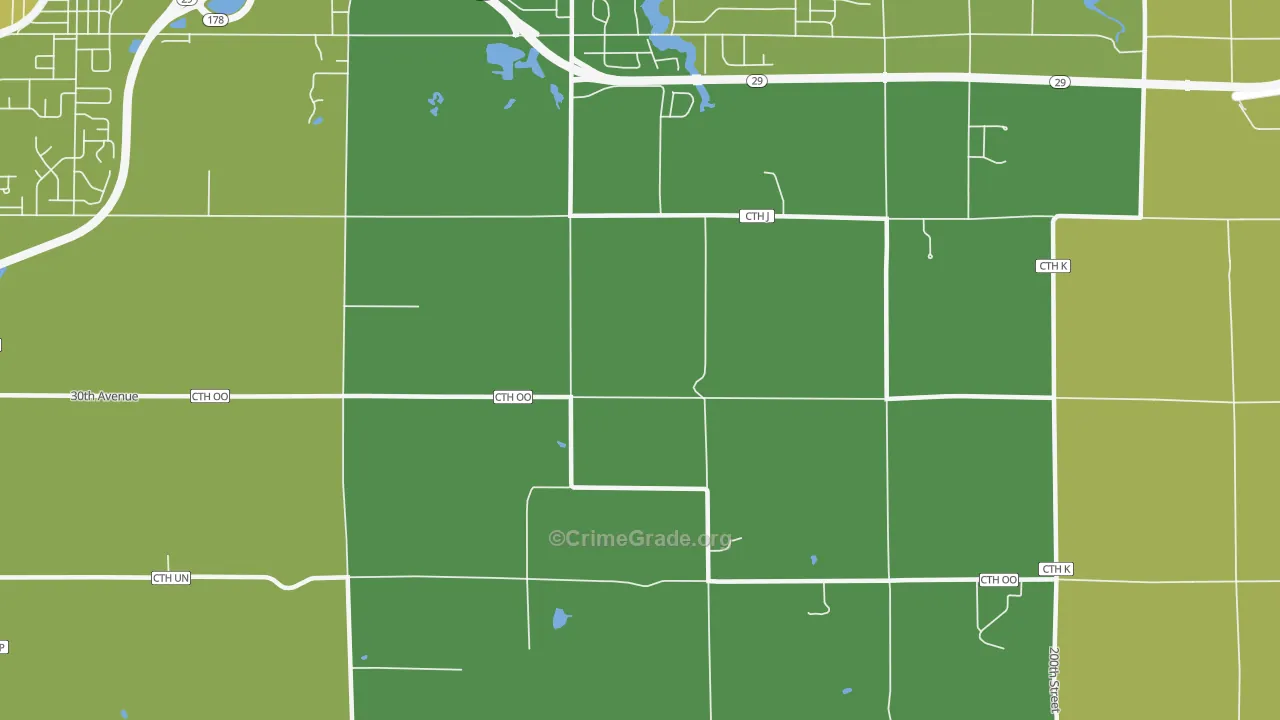 Lake Wissota, WI Map of Vehicle Theft Rates