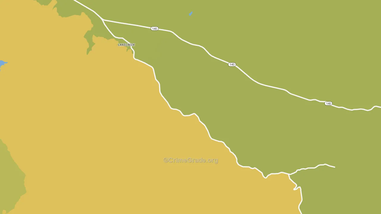 Lakecreek, OR Map of Vehicle Theft Rates