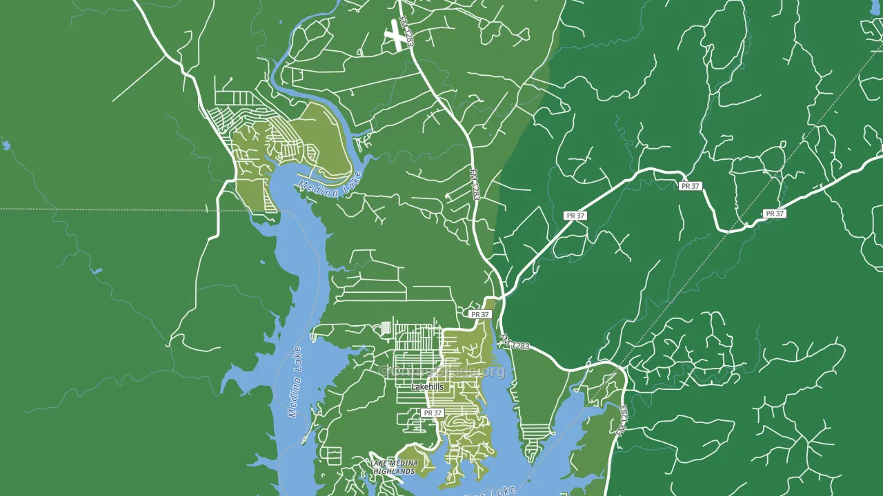 Lakehills, TX Map of Vehicle Theft Rates