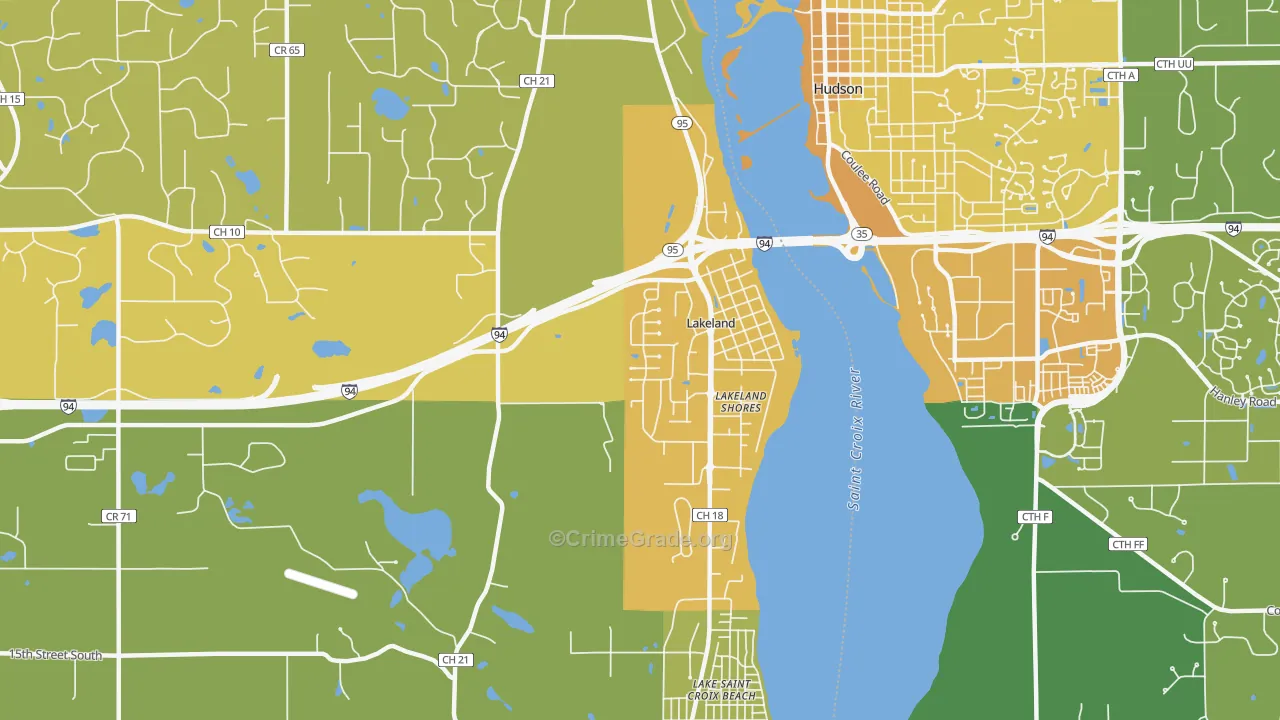 Lakeland, MN Map of Vehicle Theft Rates
