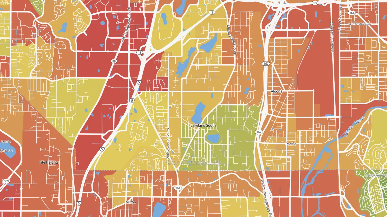 Lakeland South, WA Map of Vehicle Theft Rates