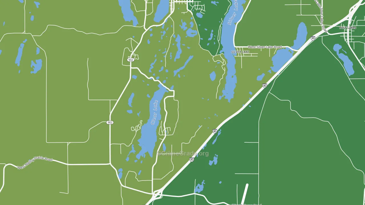 Lakeland Village, WA Map of Vehicle Theft Rates