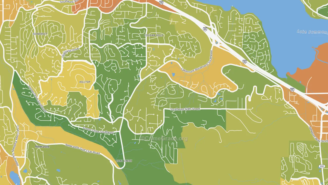 Lakemont, Bellevue, WA Map of Vehicle Theft Rates
