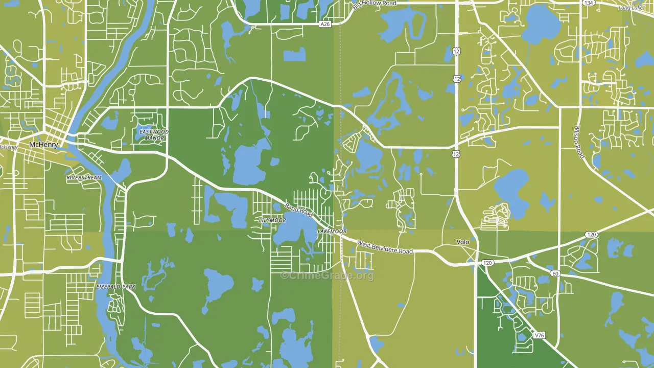 Lakemoor, IL Map of Vehicle Theft Rates