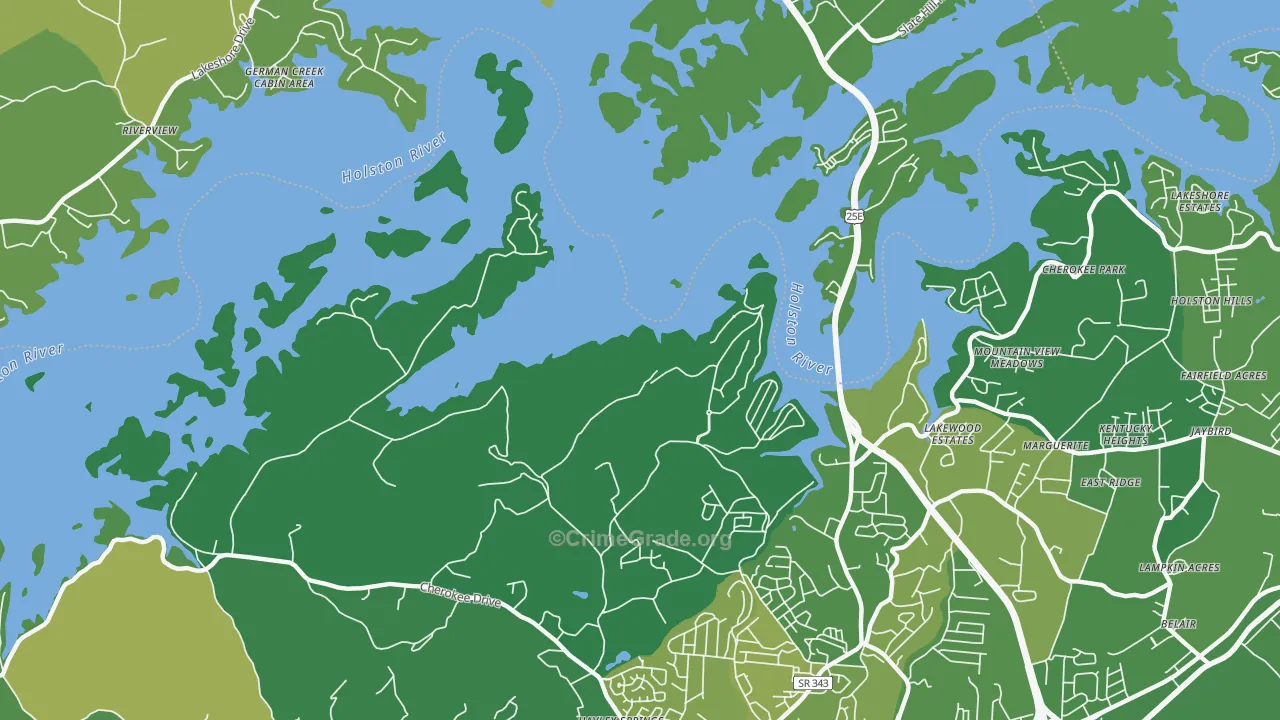 Lakemoore, TN Map of Vehicle Theft Rates