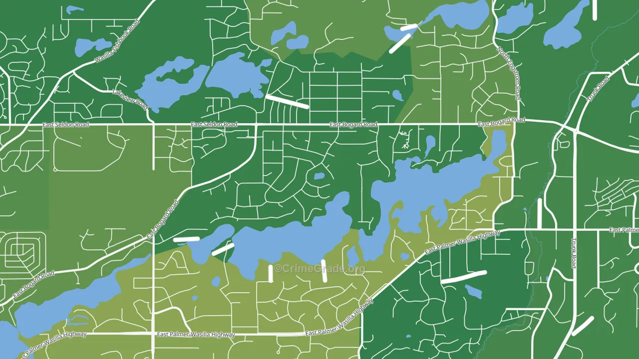 Lakes, AK Map of Vehicle Theft Rates