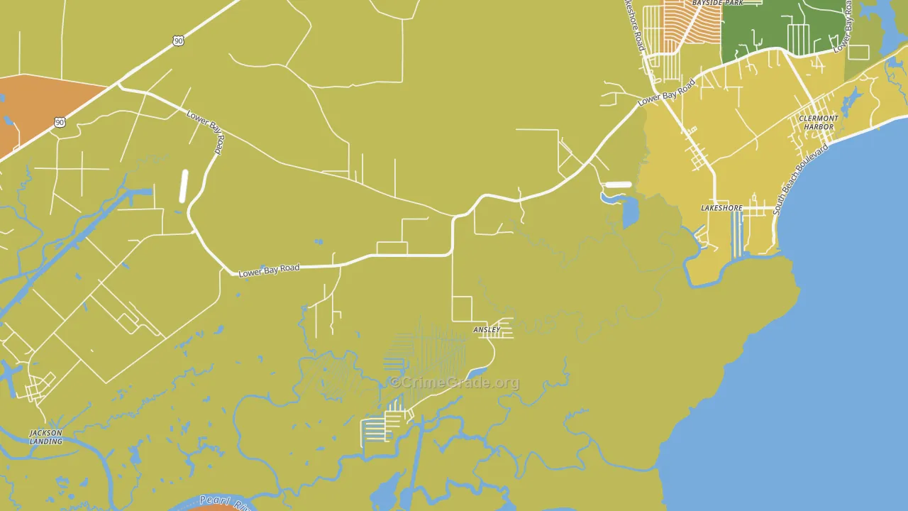 Lakeshore, MS Map of Vehicle Theft Rates