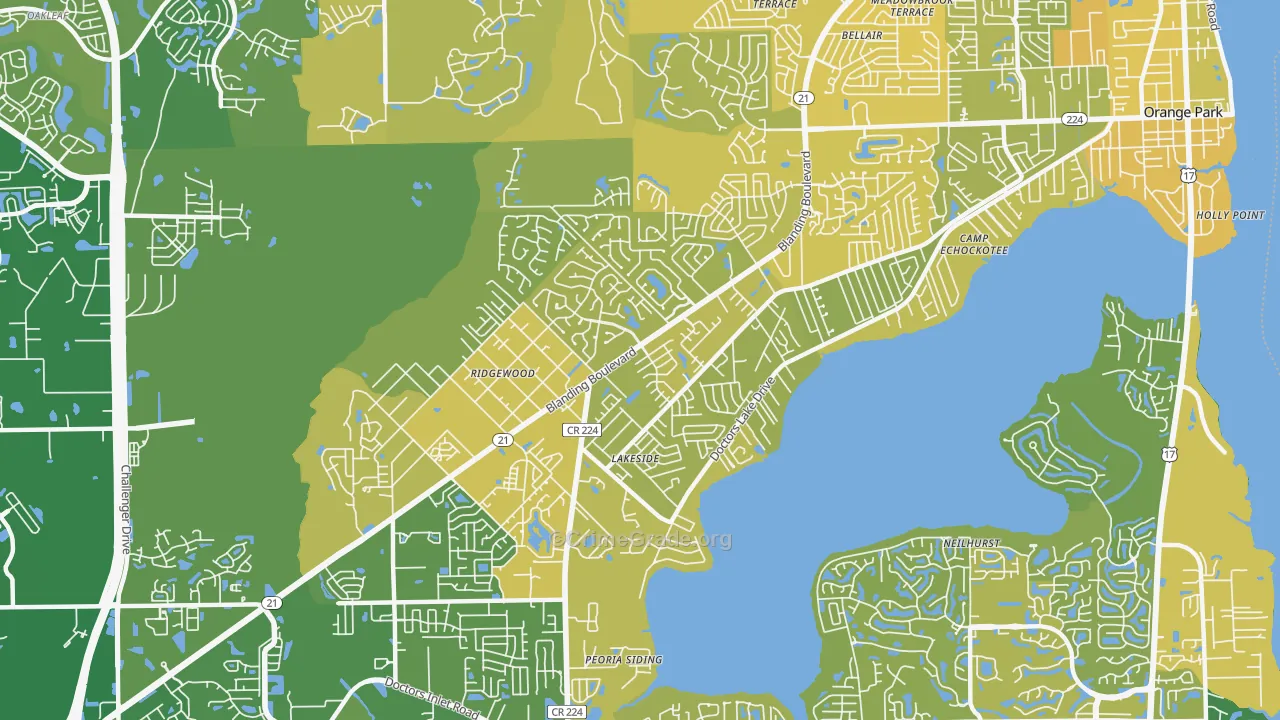 Lakeside, FL Map of Vehicle Theft Rates