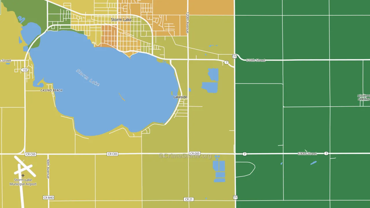 Lakeside, IA Map of Vehicle Theft Rates