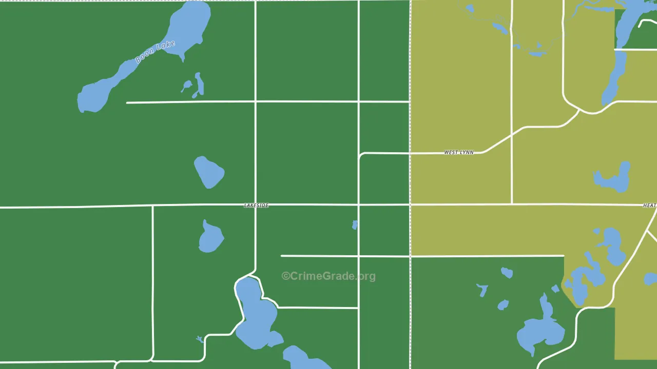 Lakeside, MN Map of Vehicle Theft Rates