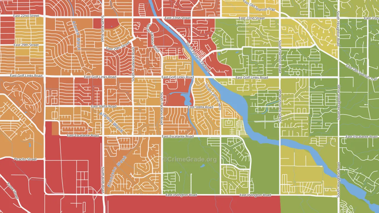 Lakeside Park, Tucson, AZ Map of Vehicle Theft Rates