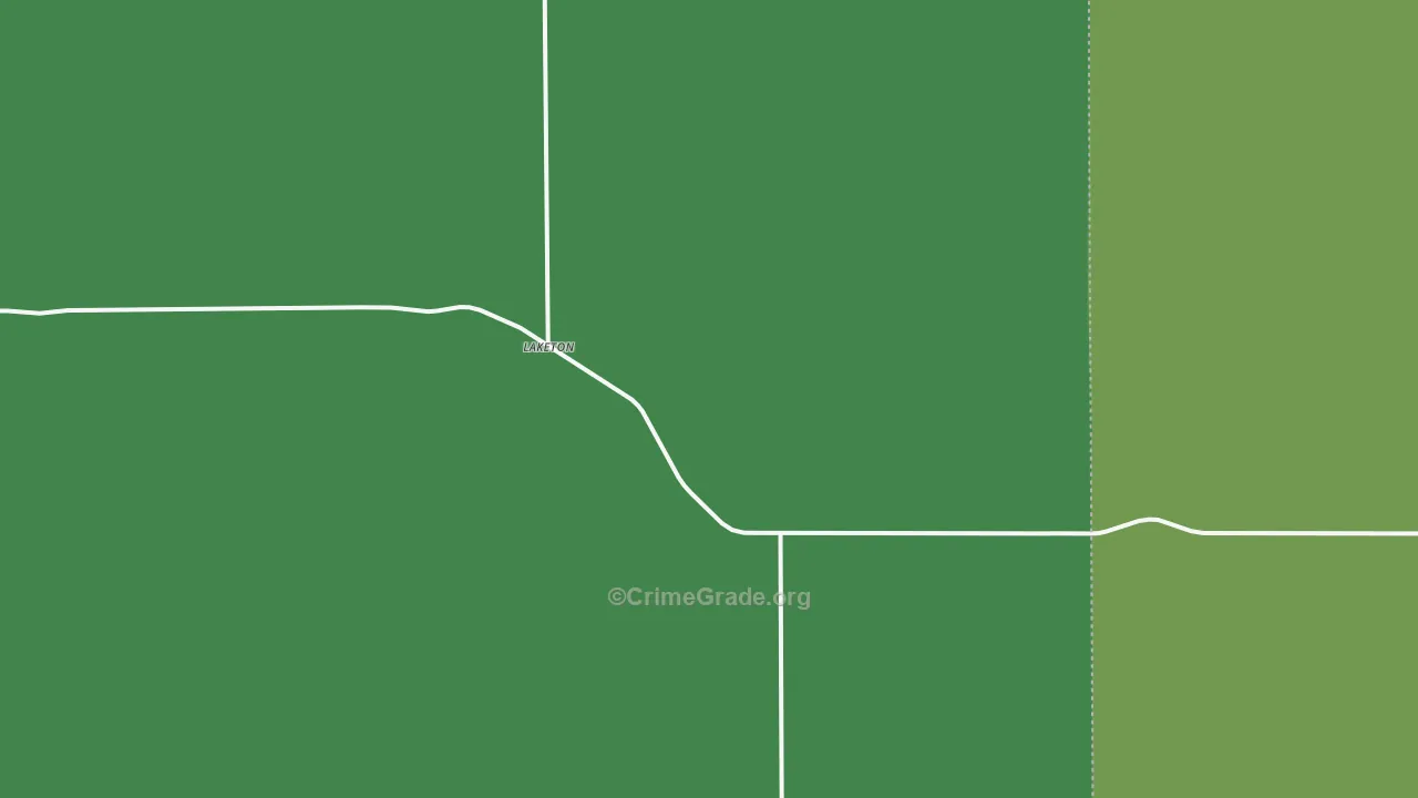 Laketon, TX Map of Vehicle Theft Rates