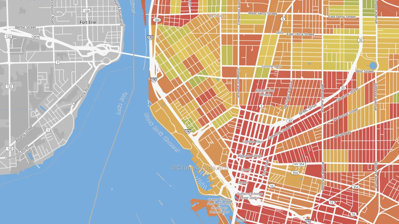 Lakeview, Buffalo, NY Map of Vehicle Theft Rates