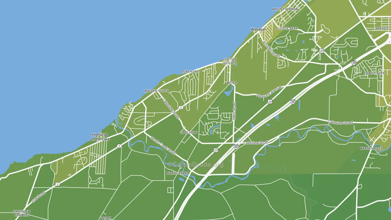 Lakeview, NY Map of Vehicle Theft Rates