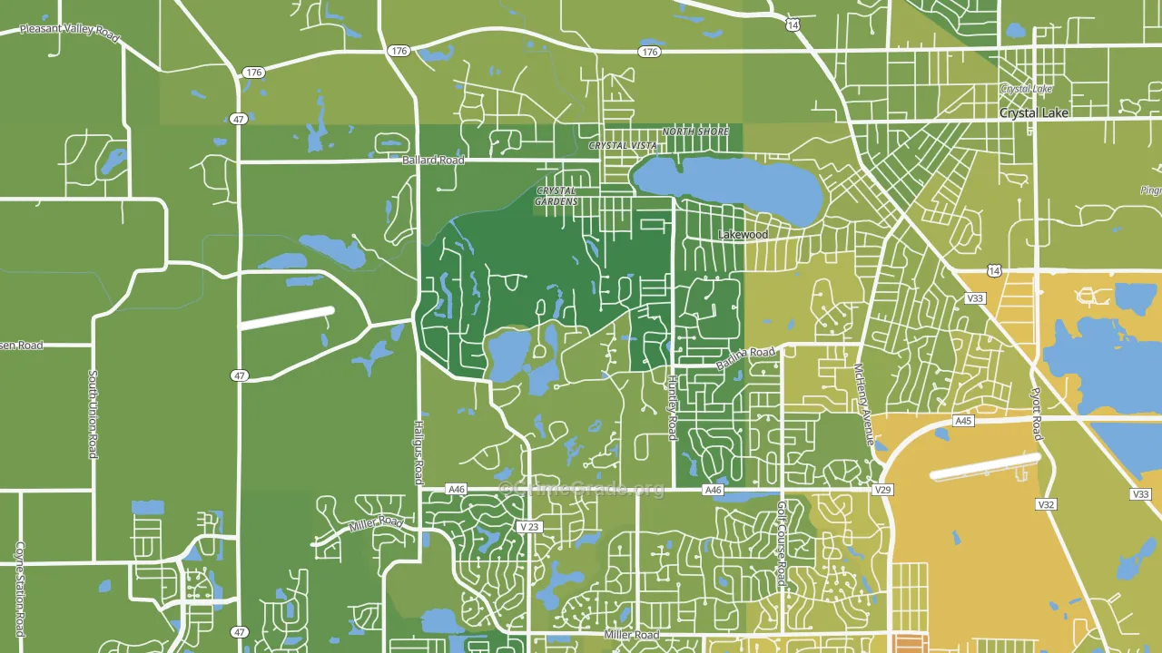 Lakewood, IL Map of Vehicle Theft Rates