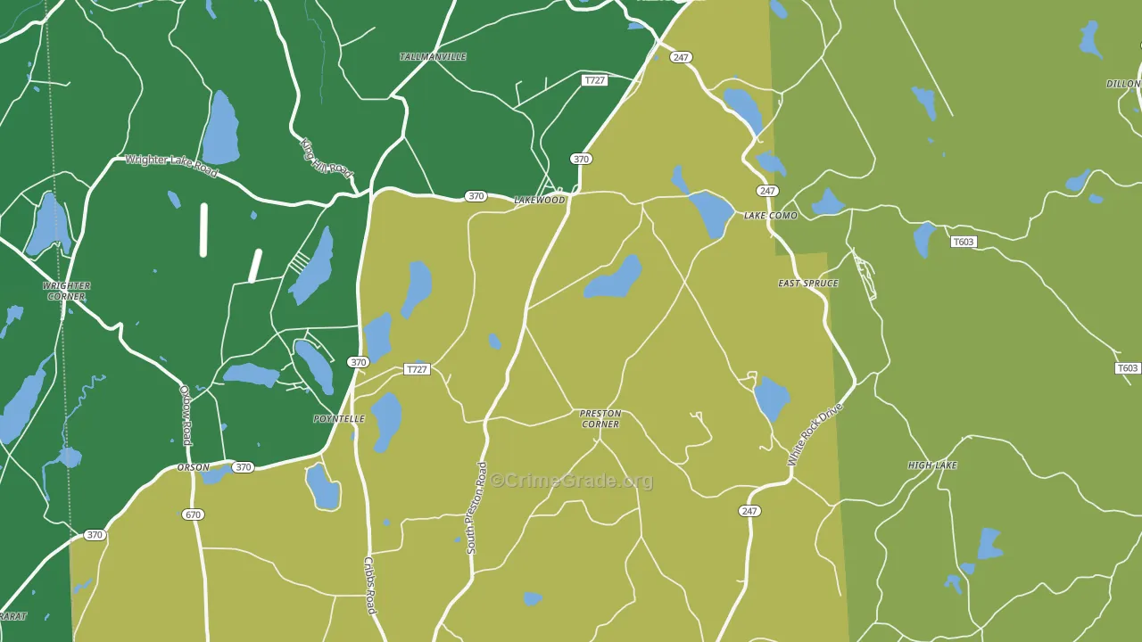 Lakewood, PA Map of Vehicle Theft Rates