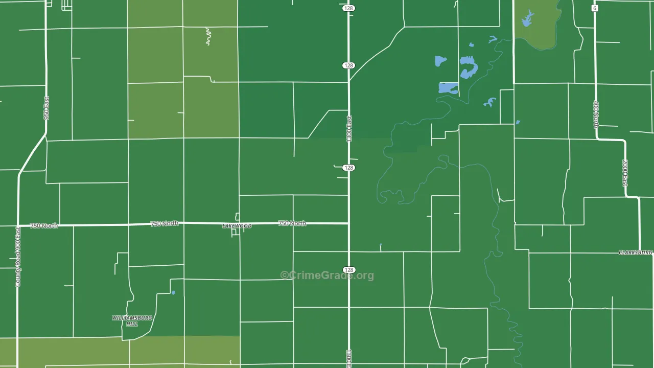 Lakewood Township, IL Map of Vehicle Theft Rates