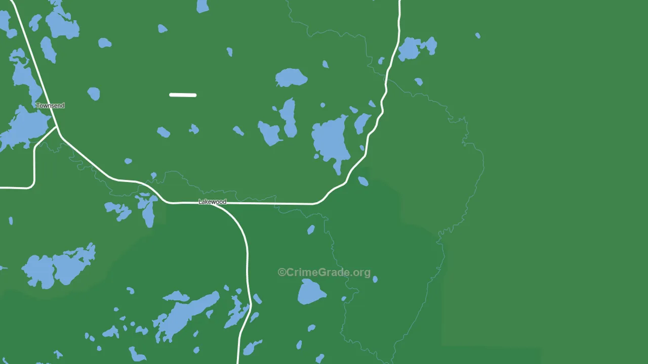 Lakewood, WI Map of Vehicle Theft Rates