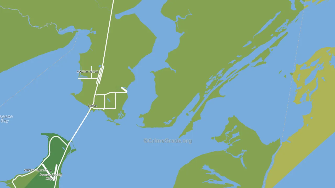 Lamar, TX Map of Vehicle Theft Rates