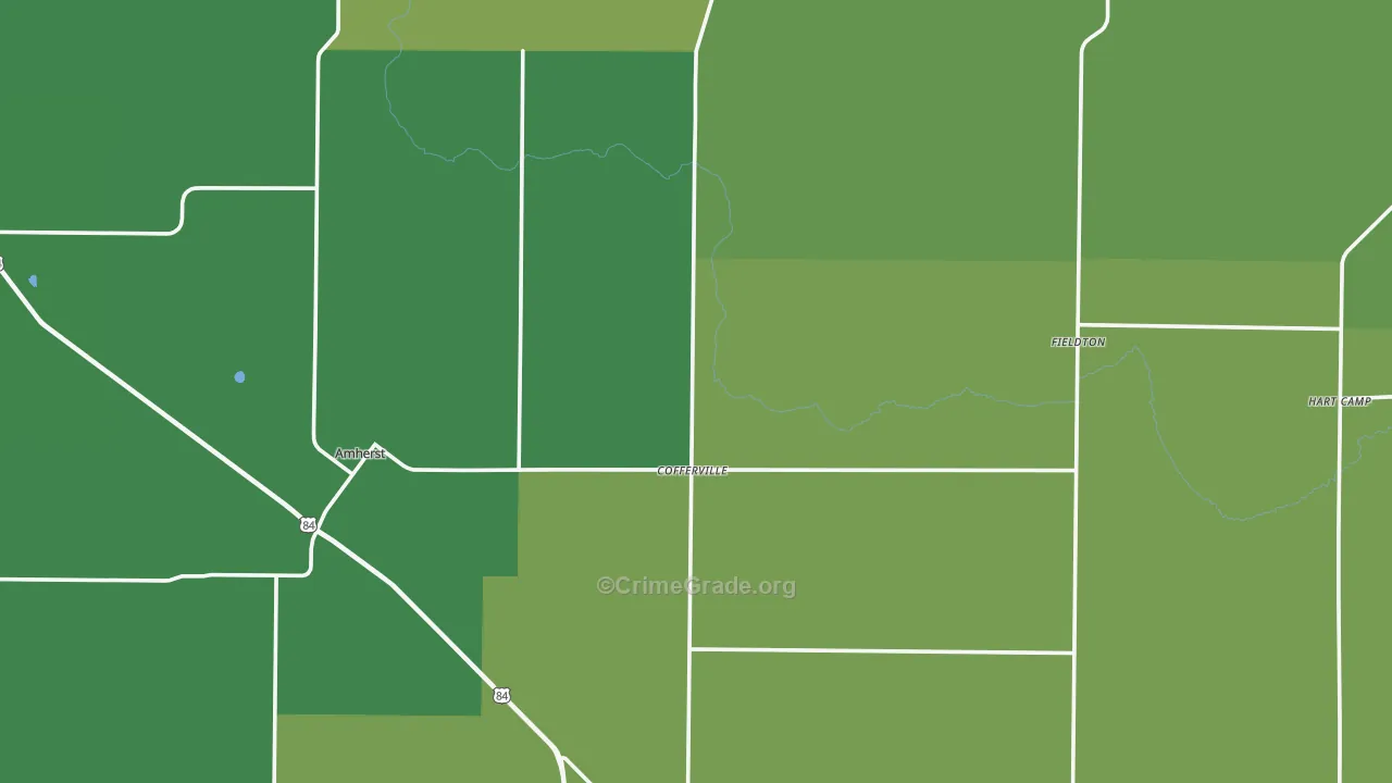 Lamb County, TX Map of Vehicle Theft Rates