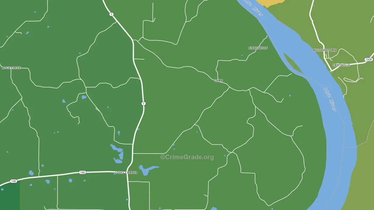 Lamb, IL Map of Vehicle Theft Rates