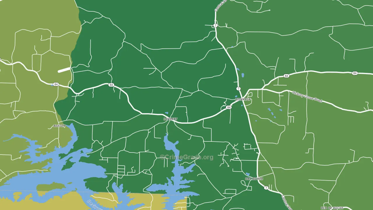Lambert, AR Map of Vehicle Theft Rates