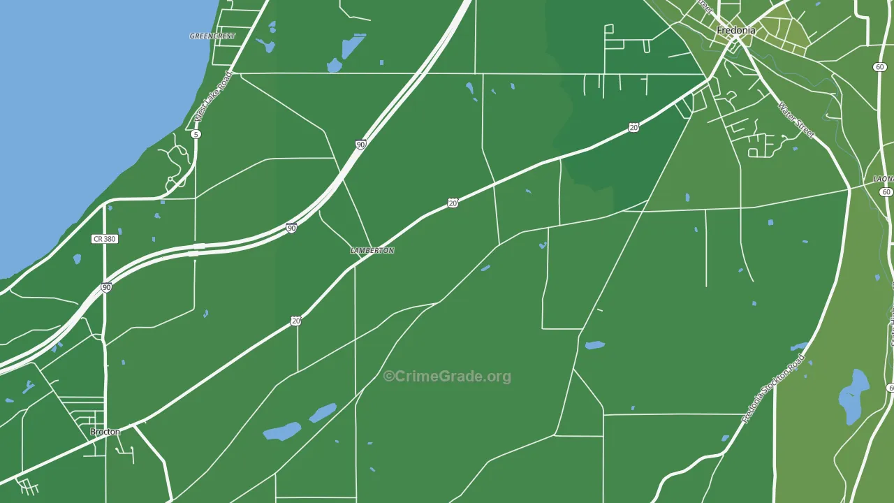 Lamberton, NY Map of Vehicle Theft Rates