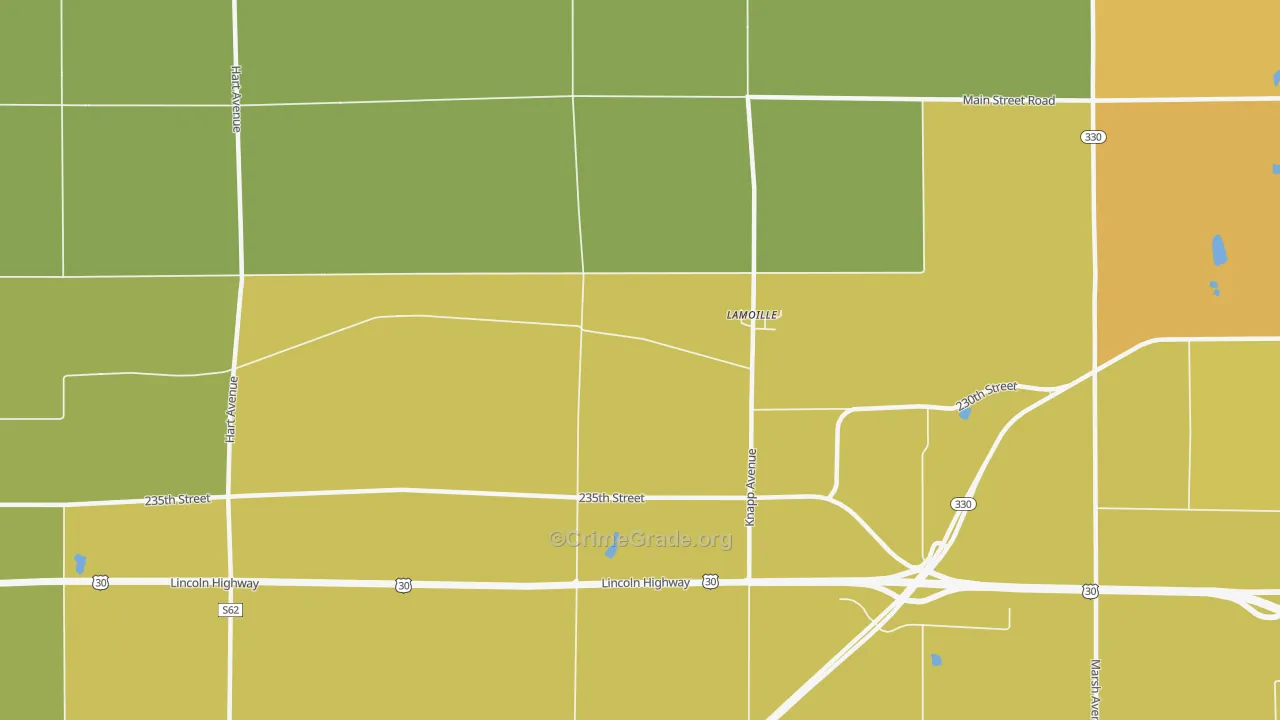 LaMoille, IA Map of Vehicle Theft Rates