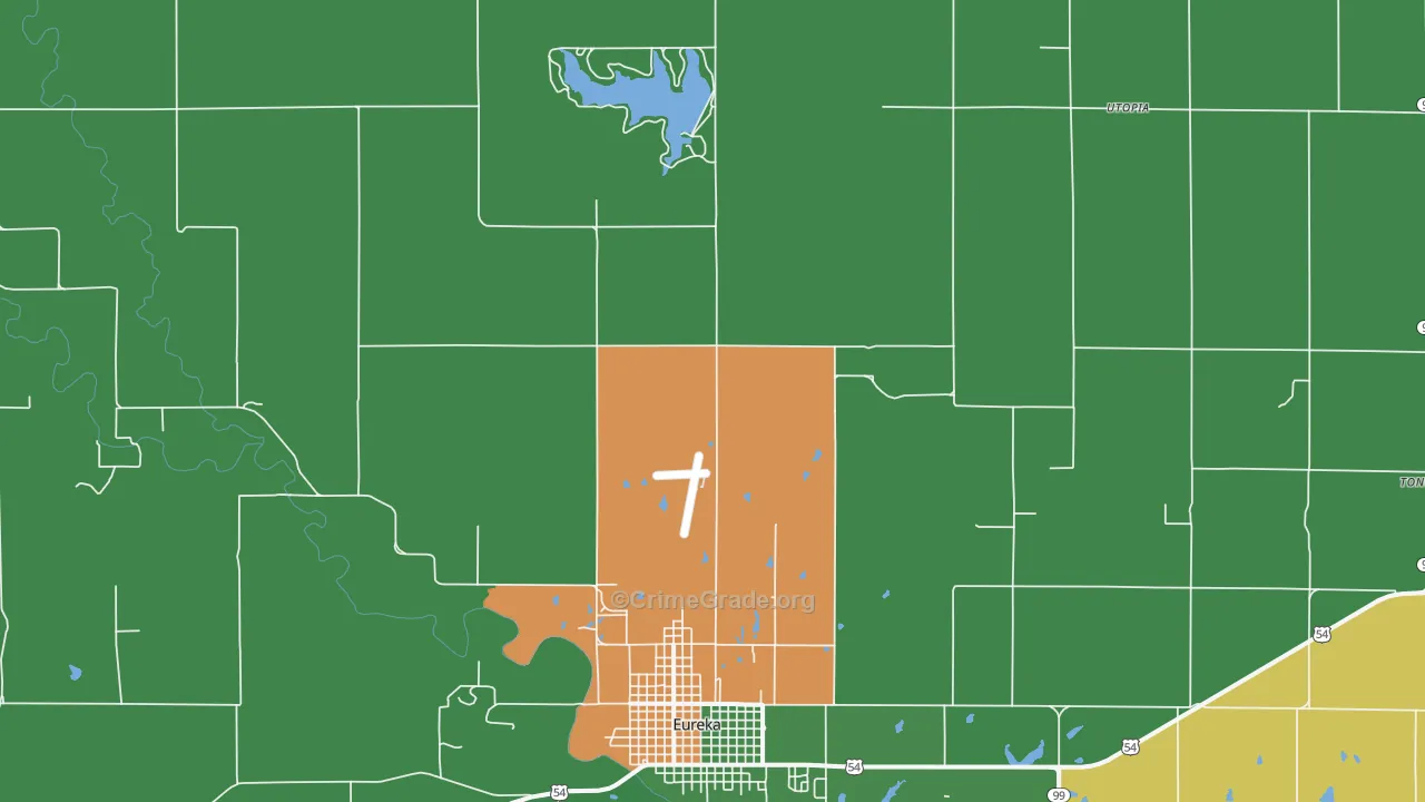 Lamont, KS Map of Vehicle Theft Rates