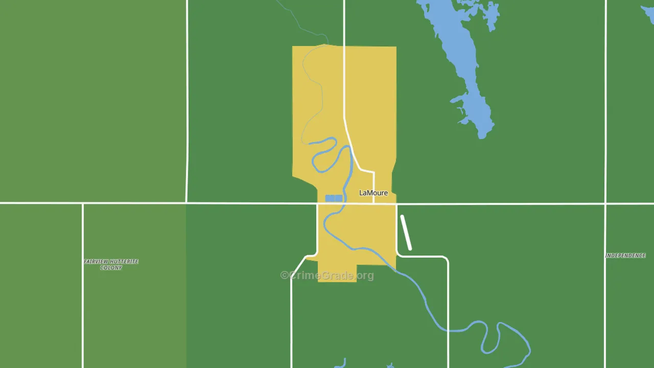 LaMoure, ND Map of Vehicle Theft Rates
