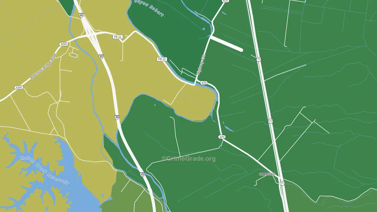 Lamourie, LA Map of Vehicle Theft Rates