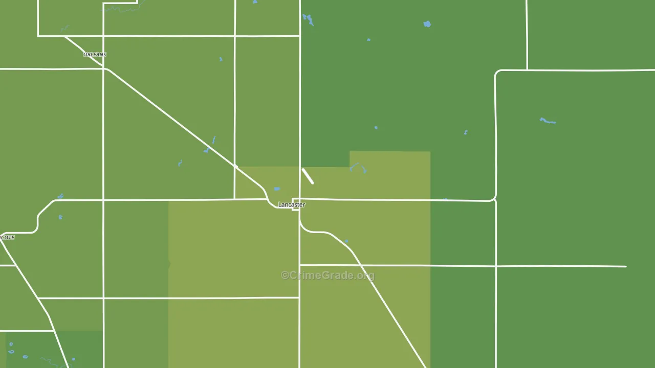 Lancaster, MN Map of Vehicle Theft Rates
