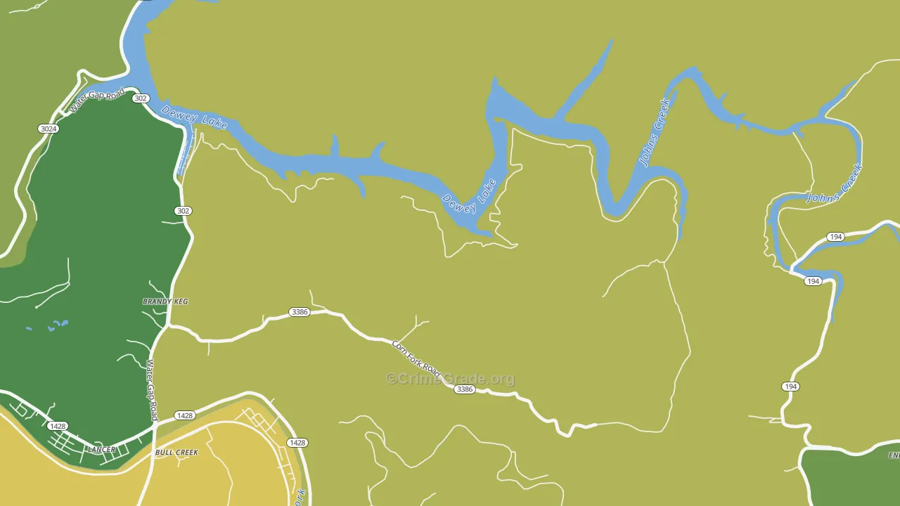 Lancer, KY Map of Vehicle Theft Rates