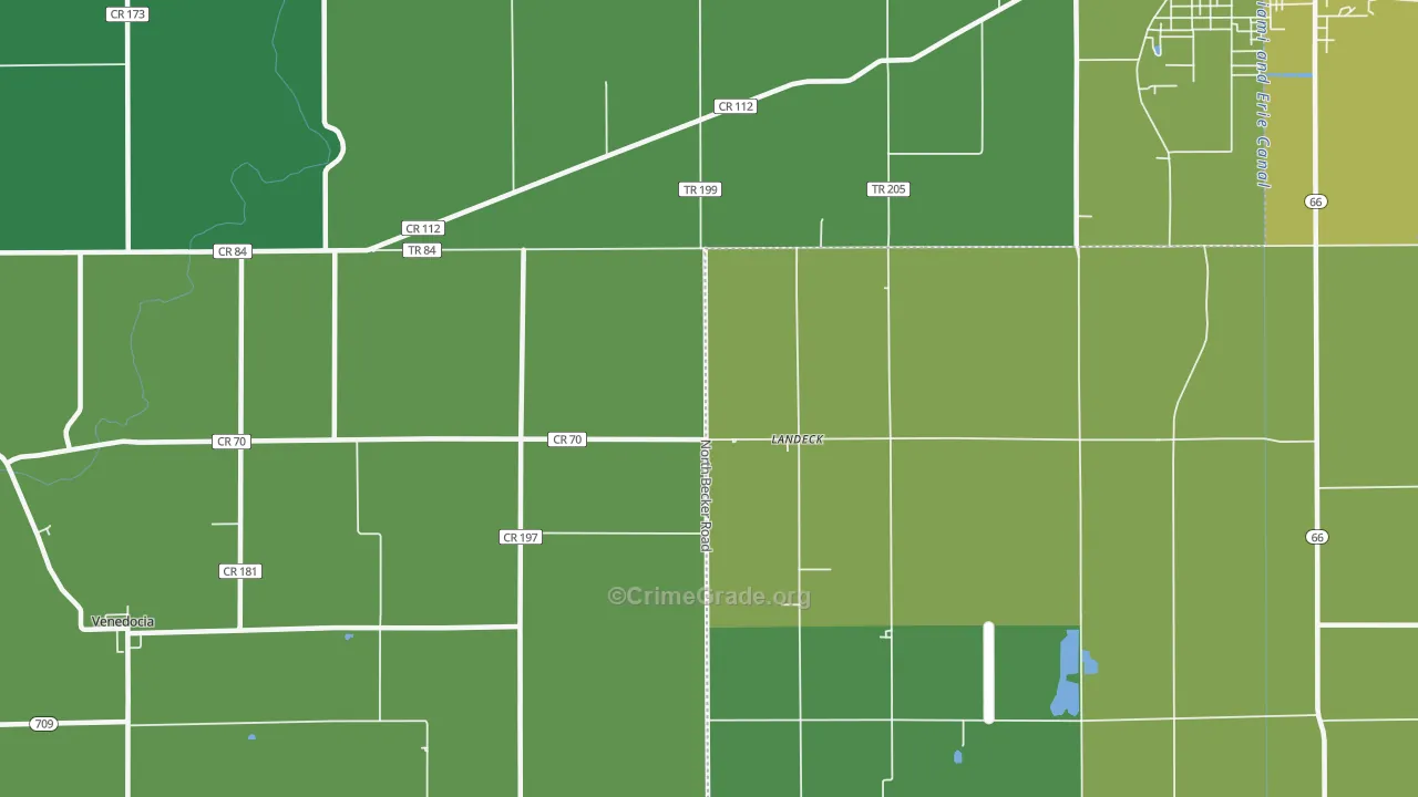Landeck, OH Map of Vehicle Theft Rates