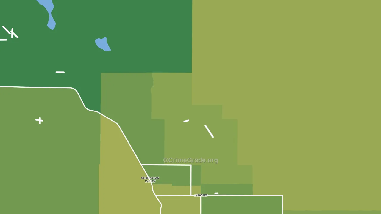 Landers, CA Map of Vehicle Theft Rates