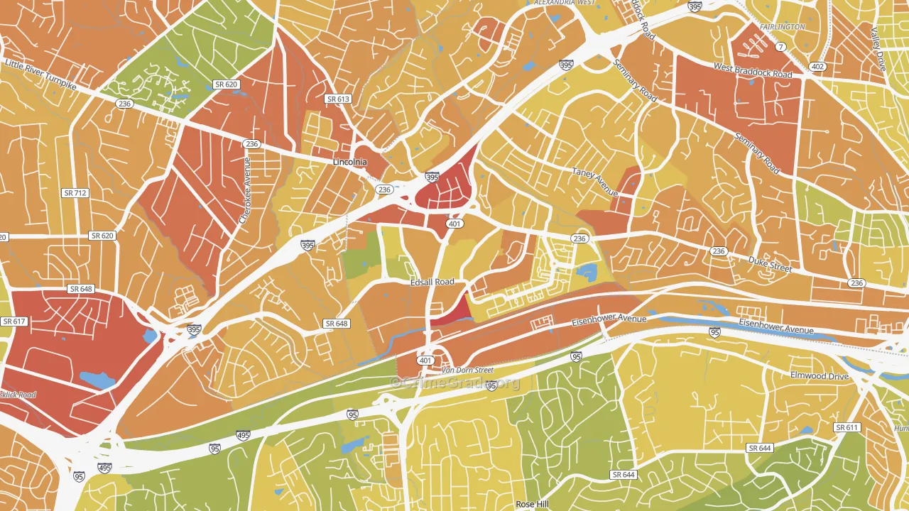 Landmark-Van Dom, Alexandria, VA Map of Vehicle Theft Rates